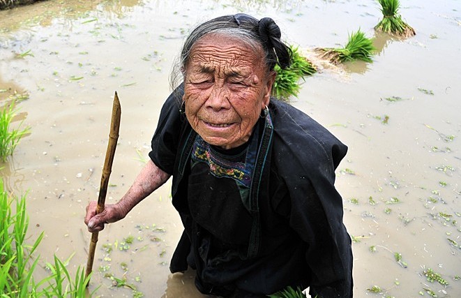 每天天蒙蒙亮,她就揣着空米袋,拄着棍子悄悄到十多里外的村子去讨饭