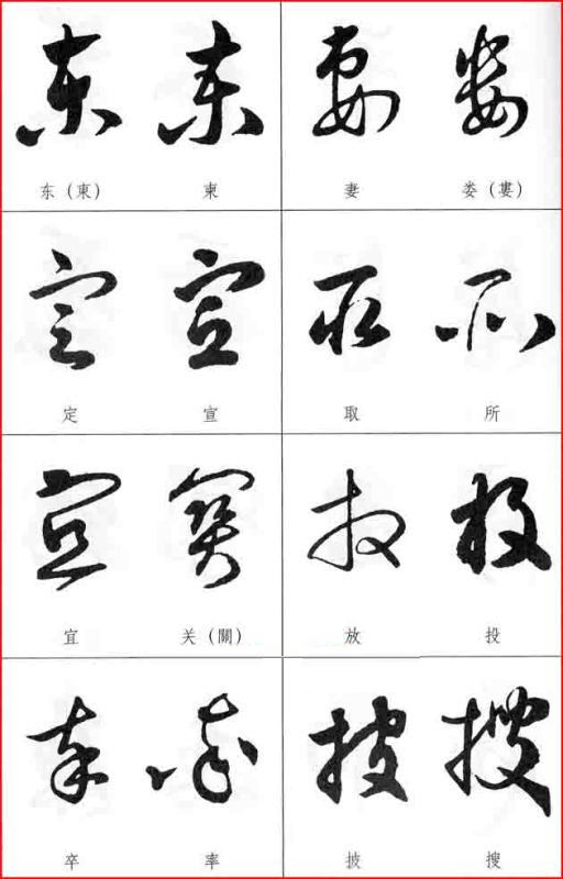希望对朋友们在字画中关于草书的相似形近写法进一步地了解,以便增强
